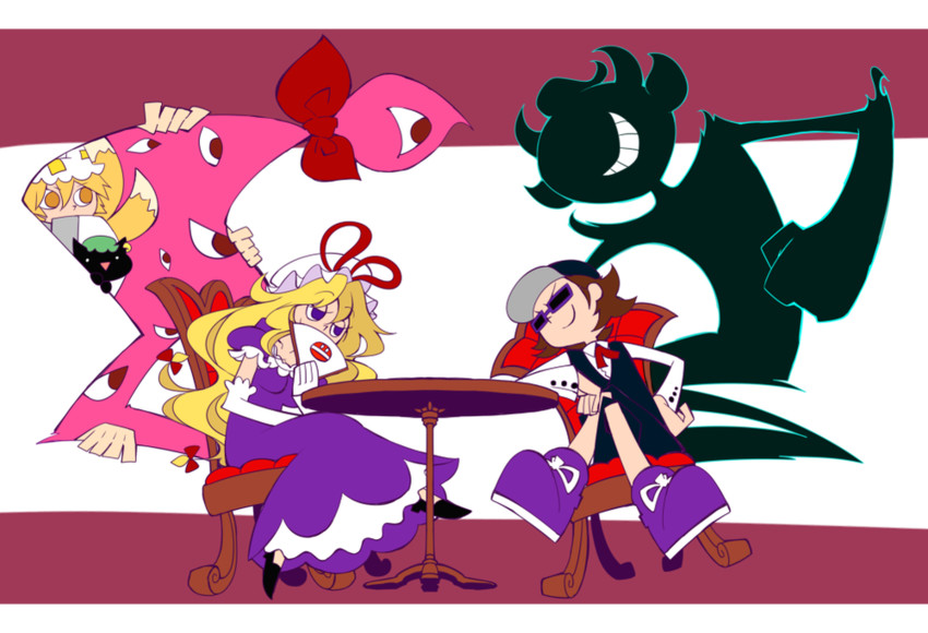 yakumo yukari, yakumo ran, chen, mzd, pop-kun, and 2 more (touhou and 2 more) drawn by hokuto_(scichil)