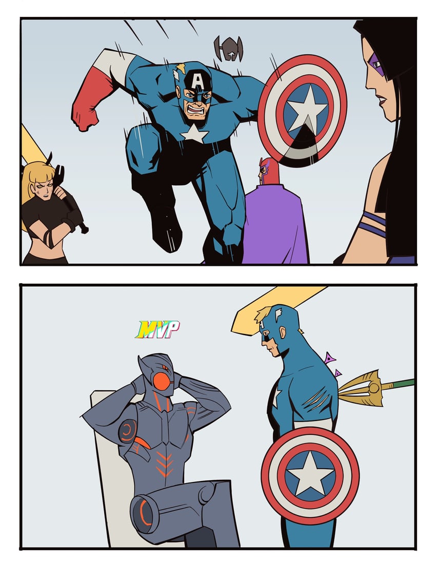 psylocke, captain america, magik, magneto, and ultron (marvel and 3 more) drawn by boonie_(bonnydada8)