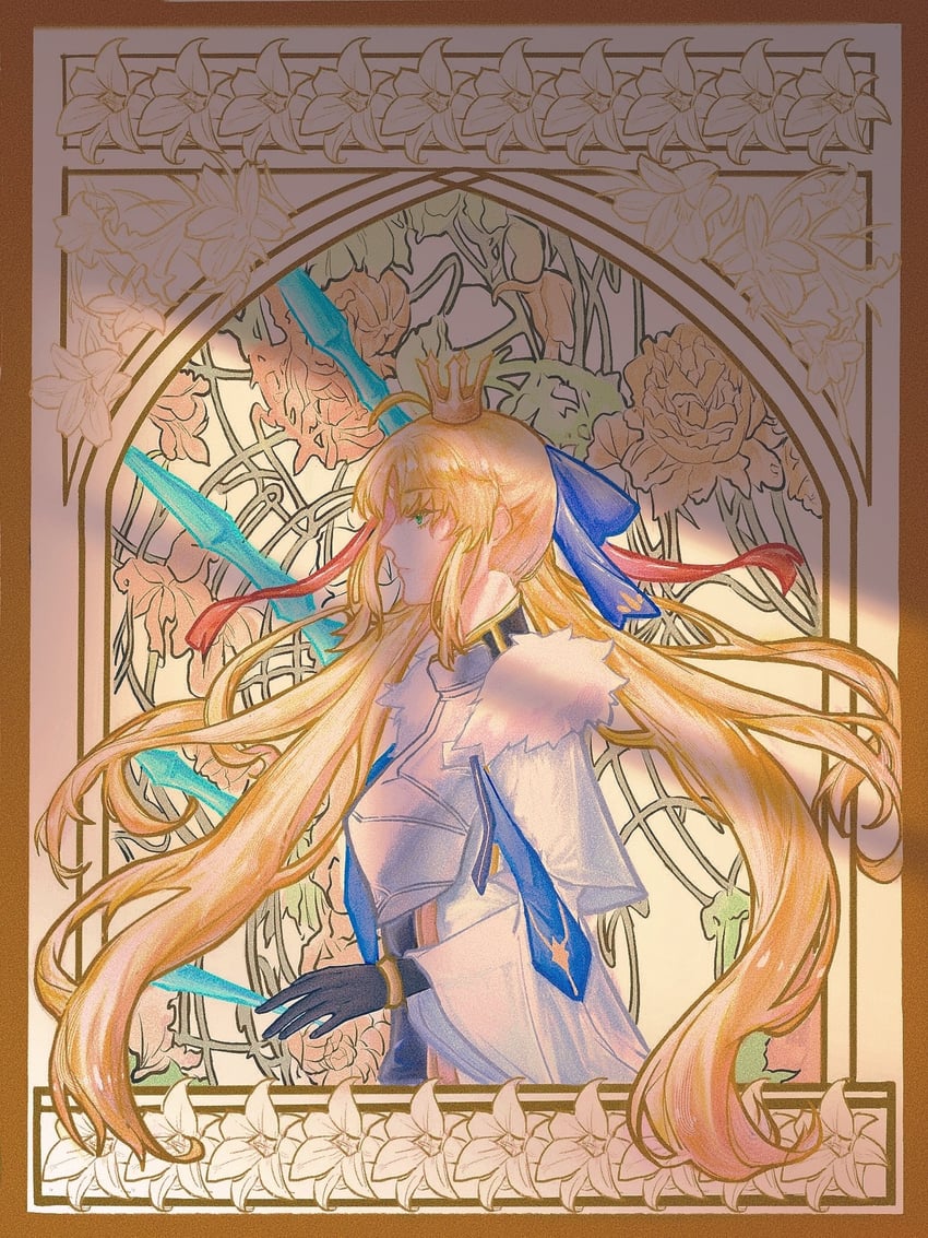 artoria pendragon and artoria caster (fate and 1 more) drawn by fucha