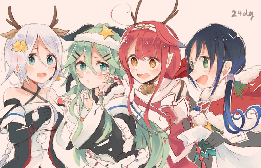 yamakaze, suzukaze, umikaze, kawakaze kai ni, and kawakaze (kantai collection) drawn by itomugi-kun