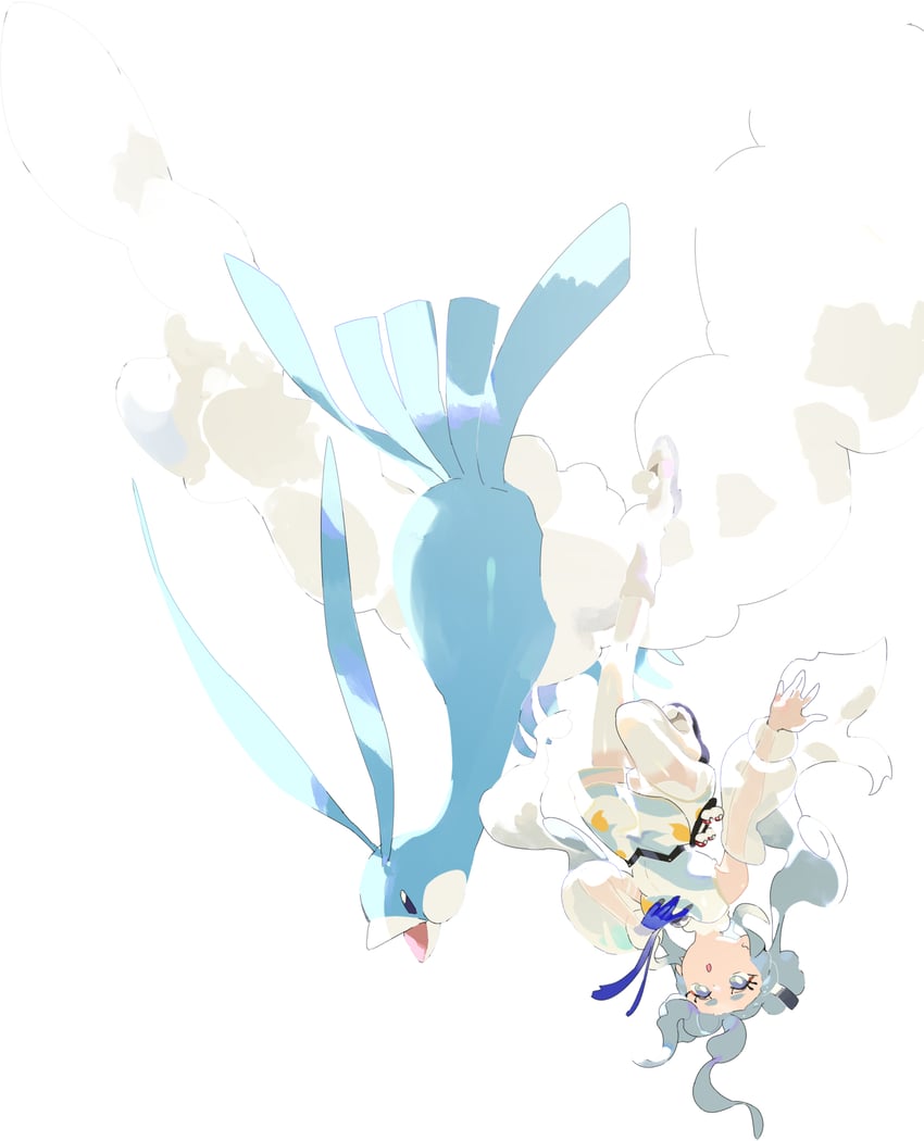 hatsune miku, altaria, and flying miku (pokemon and 2 more) drawn by e_volution