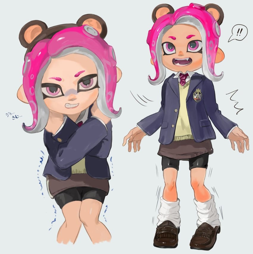 octoling player character and octoling girl (splatoon) drawn by ga4me4