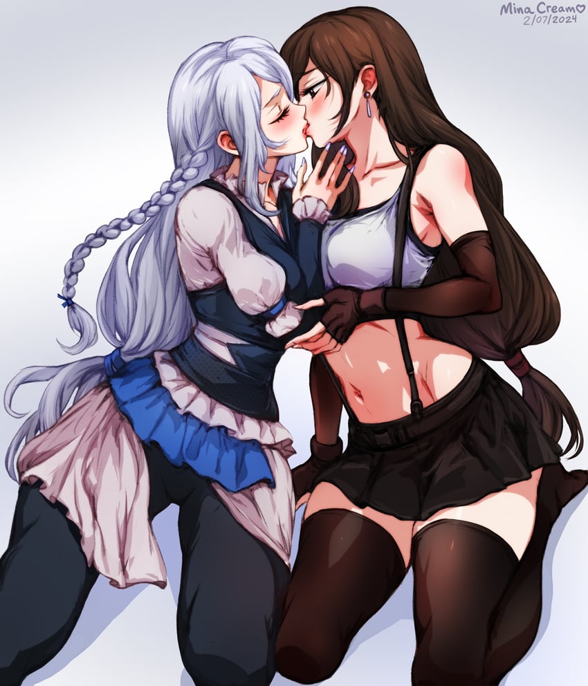 tifa lockhart and jill warrick (final fantasy and 3 more) drawn by mina_cream