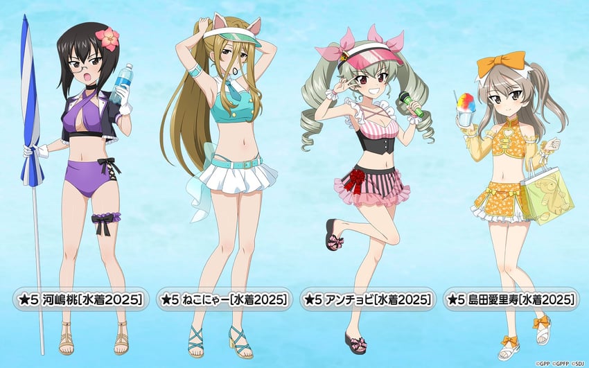 anchovy, shimada arisu, boko, kawashima momo, and nekonyaa (girls und panzer and 1 more)