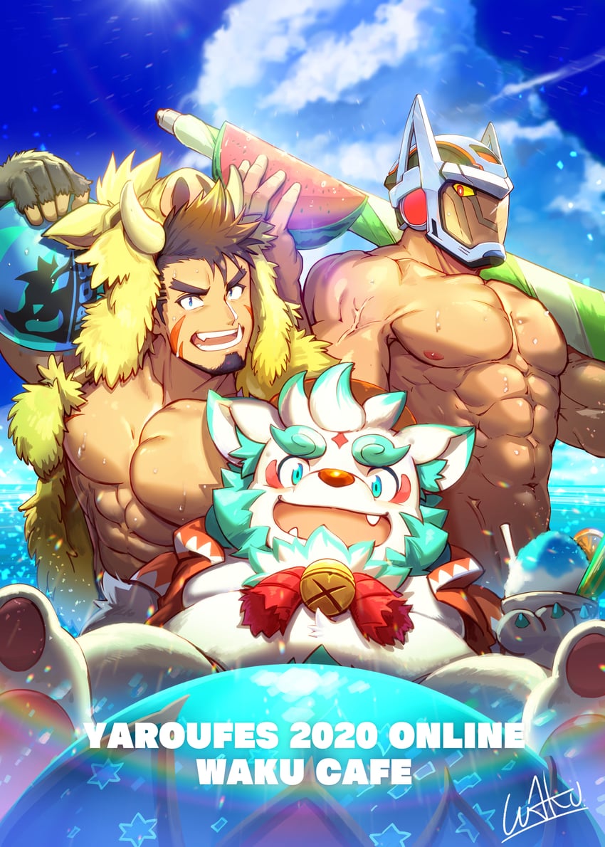 gullinbursti, algernon, and agyo (tokyo afterschool summoners) drawn by waku_(ayamix)