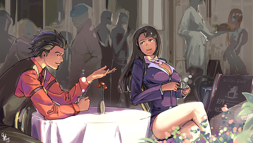 mia fey and diego armando (ace attorney and 1 more) drawn by chuc