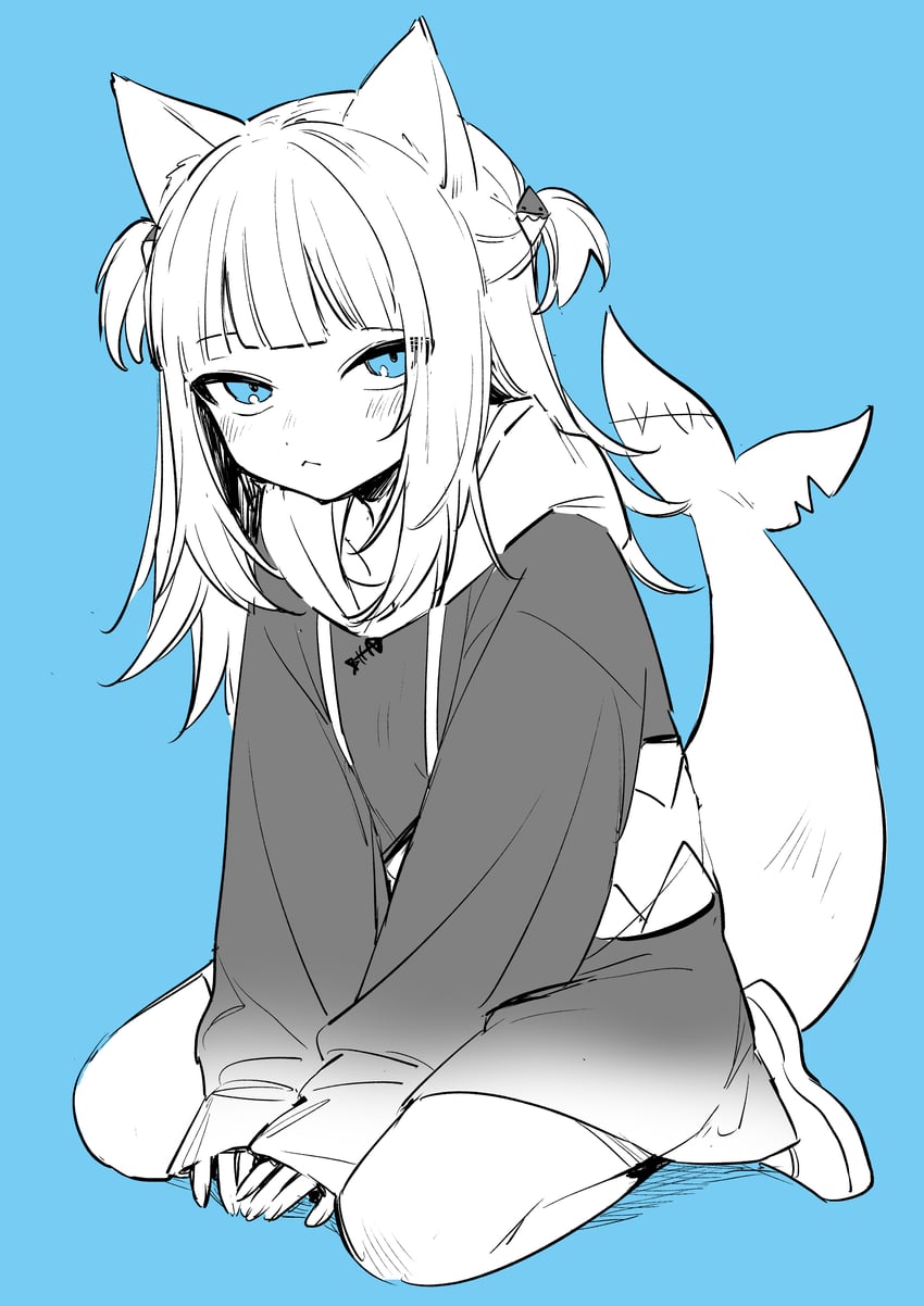 gawr gura (hololive and 1 more) drawn by aneco_(westsea1227)