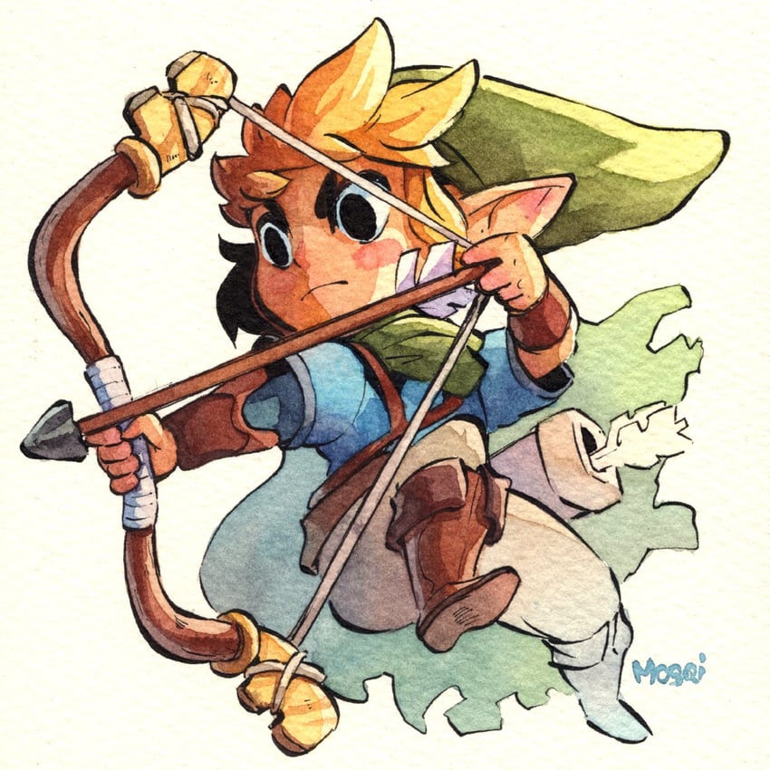 link and toon link (the legend of zelda) drawn by mosqi