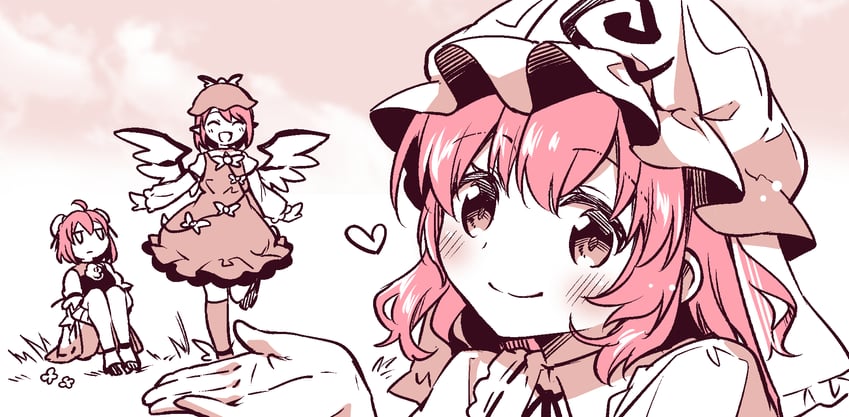 saigyouji yuyuko, mystia lorelei, and ibaraki kasen (touhou) drawn by kapuchii