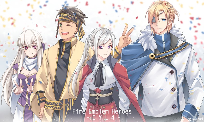 edelgard von hresvelg, dimitri alexandre blaiddyd, lysithea von ordelia, and claude von riegan (fire emblem and 2 more) drawn by mizonaki