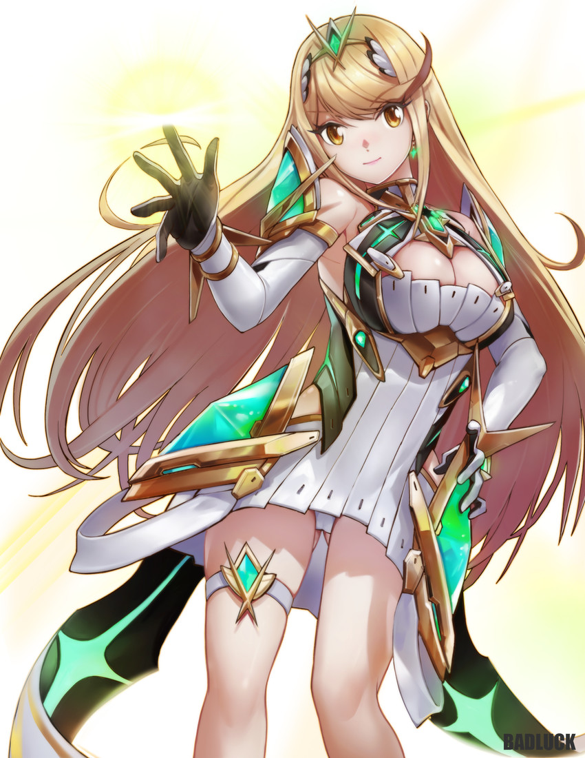 mythra (xenoblade chronicles and 1 more) drawn by badluck