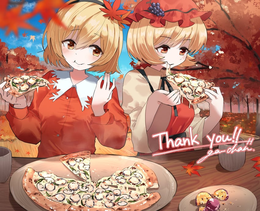 aki minoriko and aki shizuha (touhou) drawn by ga-chan_(kokonattusoul)