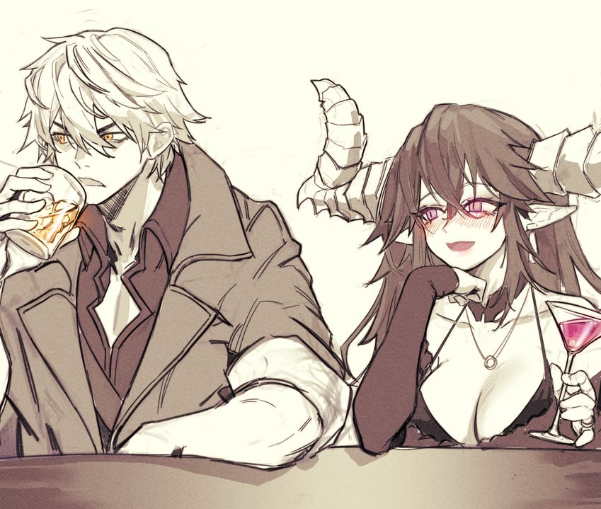noir giabella and eugene lionheart (damn reincarnation) drawn by gagrim