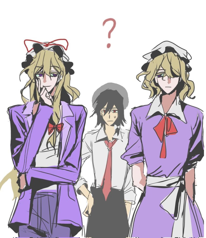 yakumo yukari, usami renko, and maribel hearn (touhou) drawn by poxiao354