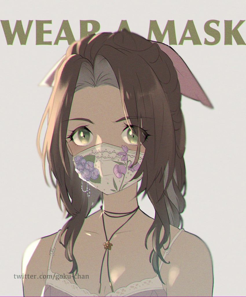aerith gainsborough (final fantasy and 2 more) drawn by goku-chan