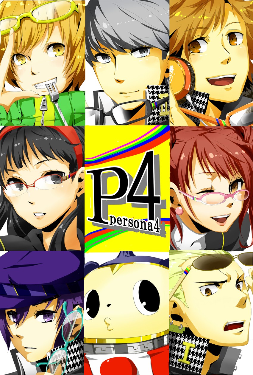narukami yu, shirogane naoto, satonaka chie, kujikawa rise, amagi yukiko, and 3 more (persona and 1 more) drawn by abemiha12