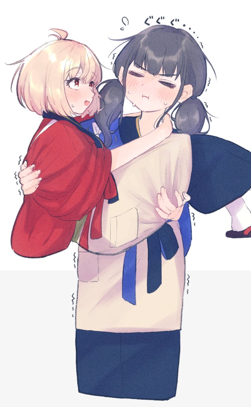 nishikigi chisato and inoue takina (lycoris recoil) drawn by futsure
