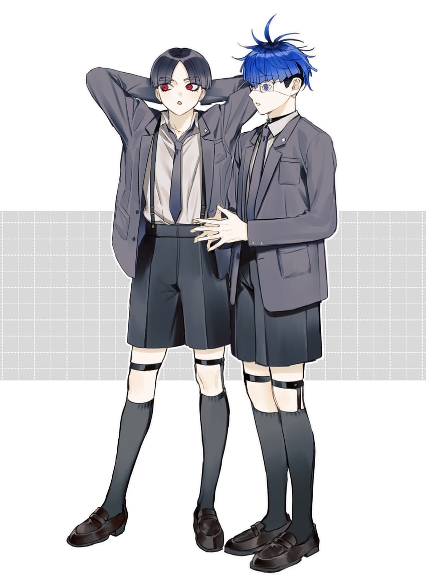 omokage yugamu and maruko gaku (the hundred line -last defense academy-) drawn by mini_(mini_ma_list)