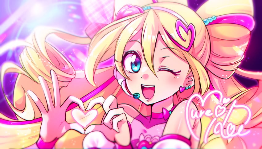 sakura uta and cure idol (precure and 1 more) drawn by mitsuki_tayura