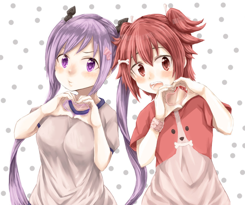 tsumujikaze koyori and kamiya agari (shakunetsu no takkyuu musume) drawn by miel_89ul