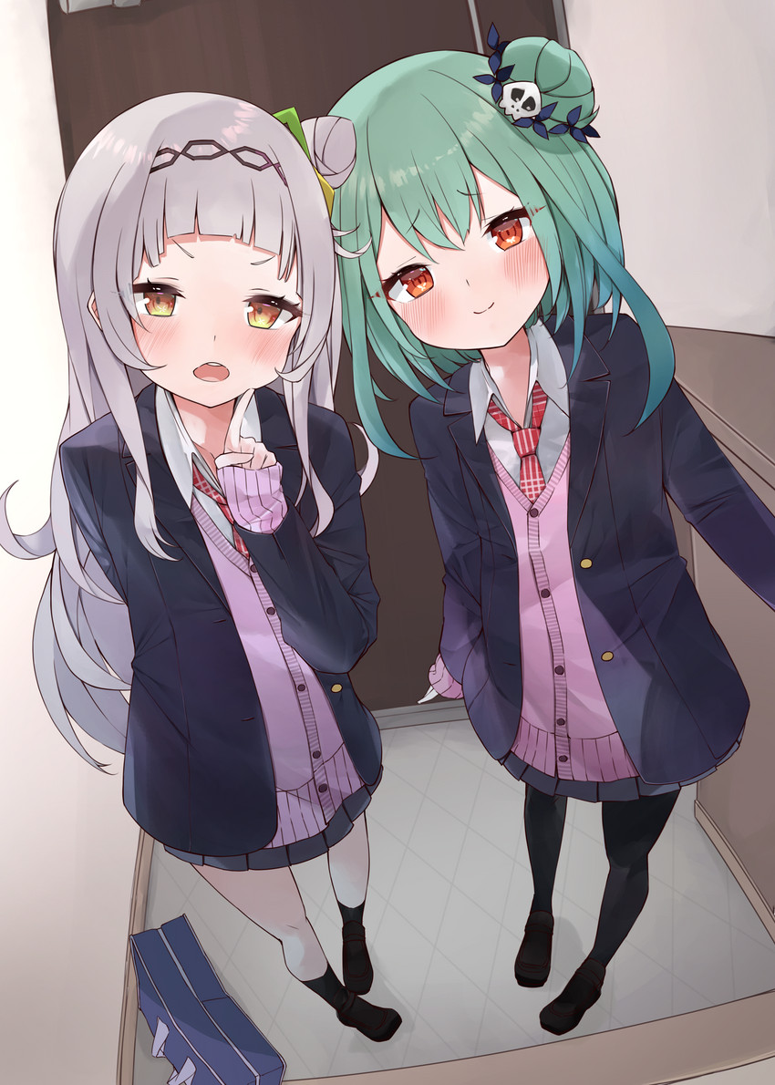 murasaki shion and uruha rushia (hololive) drawn by eureka_814