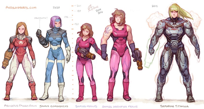 samus aran and justin bailey (metroid) drawn by arne_(android_arts)