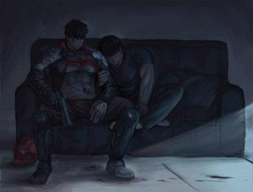 dick grayson, jason todd, and red hood (dc comics and 1 more) drawn by smileaotic1