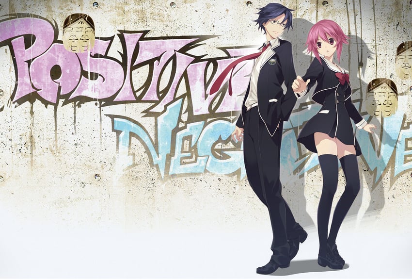 onoe serika and miyashiro takuru (chaos;child) drawn by sasaki_mutsumi
