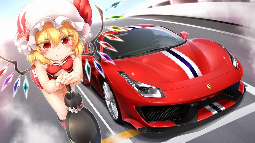flandre scarlet (touhou) drawn by marukyuu_ameya