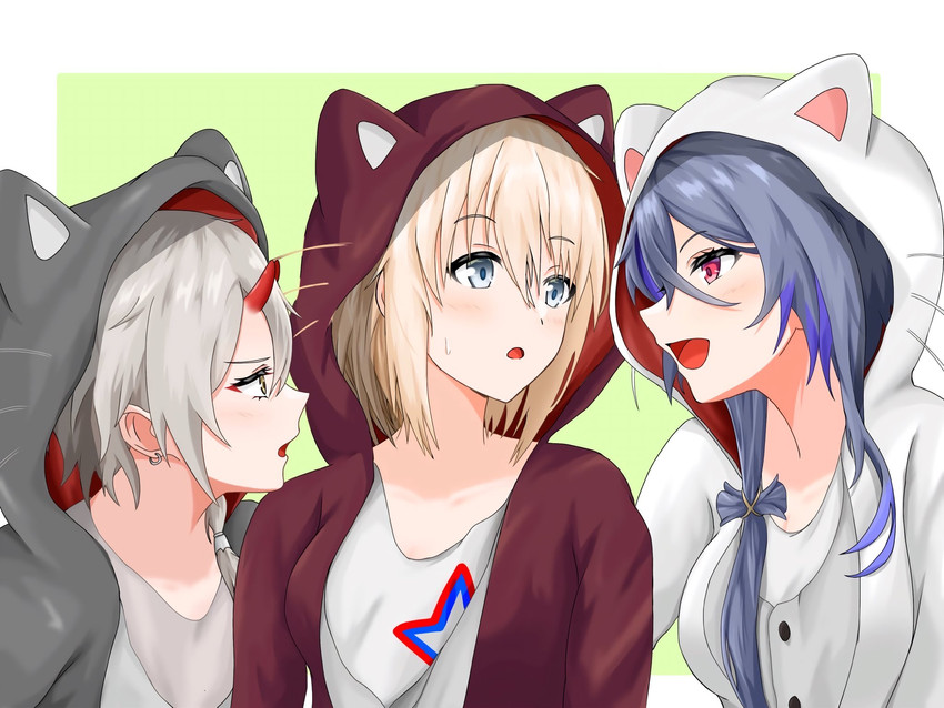 foch, kinu, and bataan (azur lane) drawn by banba_(jakqbigone)