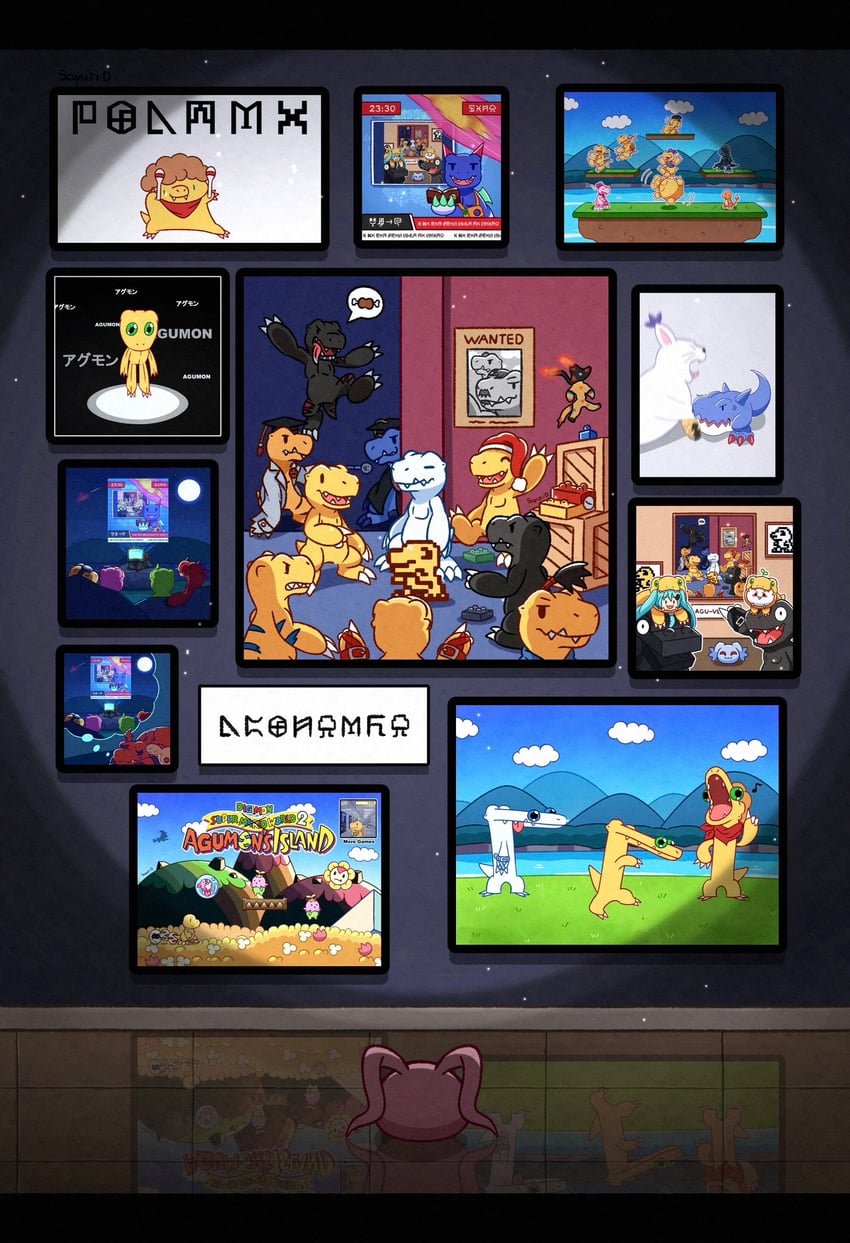 hatsune miku, charmander, tailmon, agumon, guilmon, and 21 more (pokemon and 15 more) drawn by sayuri_d_(liliana86973943)