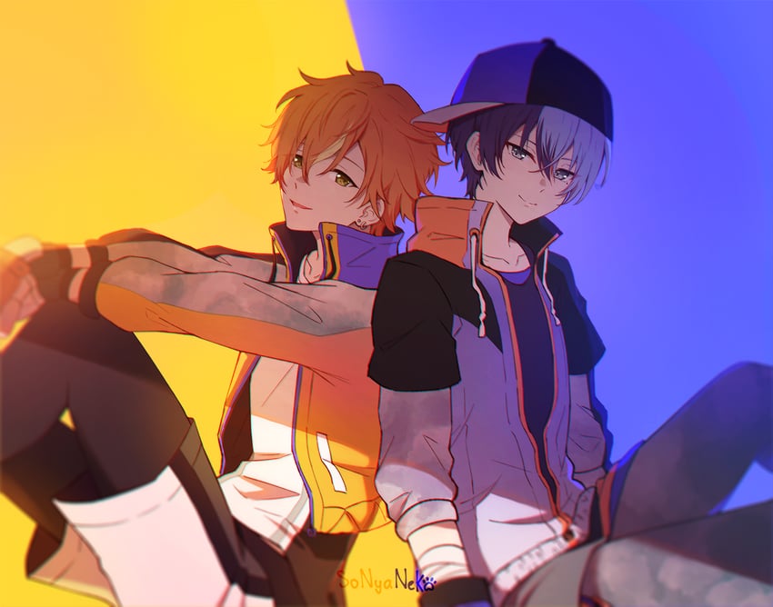 shinonome akito and aoyagi touya (project sekai) drawn by sonyaneko