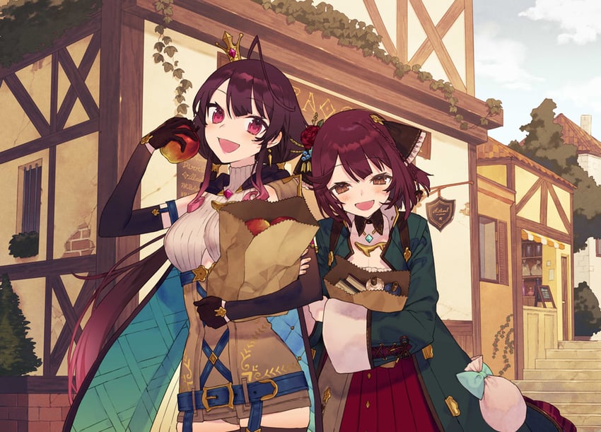 sophie neuenmuller and ramizel erlenmeyer (atelier and 1 more) drawn by noco_(adamas)