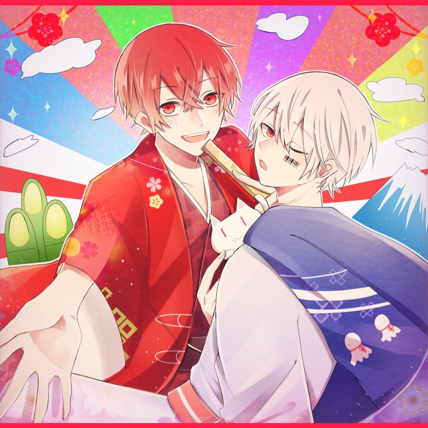 mafumafu and aho no sakata (indie utaite and 1 more) drawn by asamoya_1225