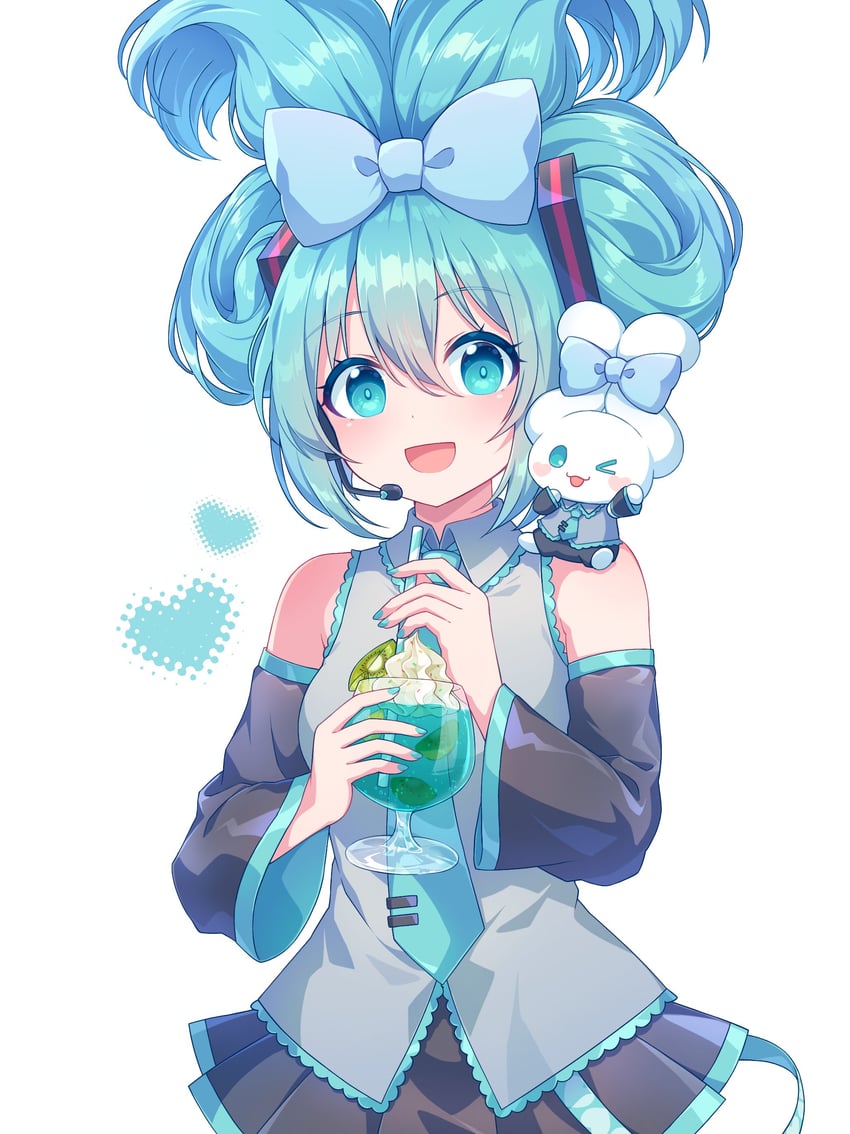 hatsune miku, cinnamoroll, and cinnamiku (vocaloid and 2 more) drawn by kaoling