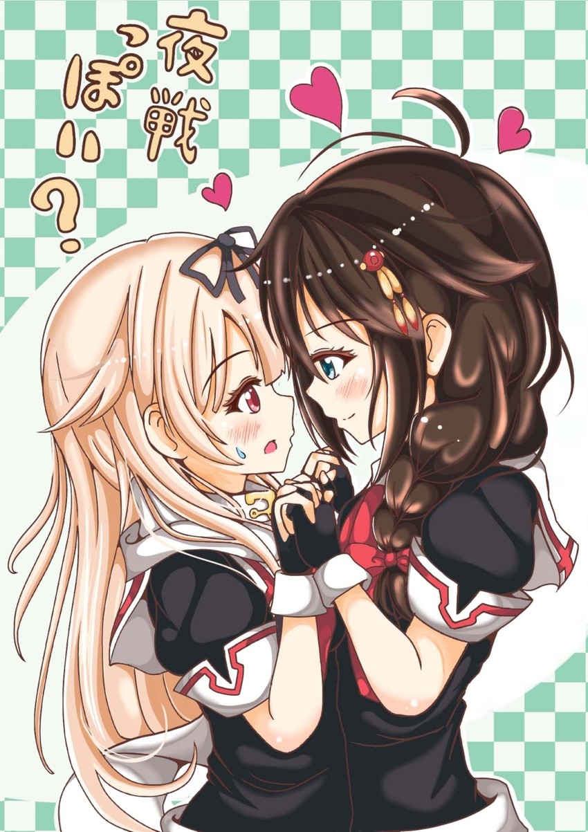 shigure, yuudachi, shigure kai ni, and yuudachi kai ni (kantai collection) drawn by trista_(makkoivenus)