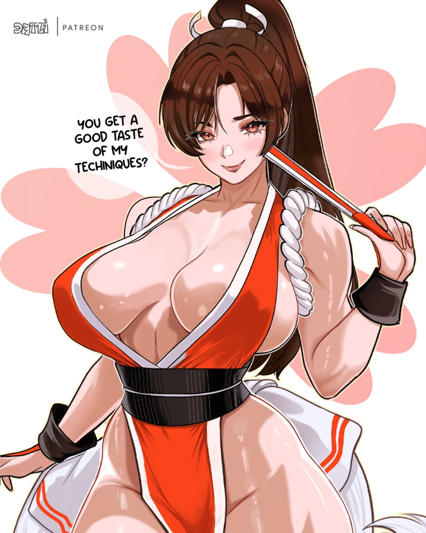 shiranui mai (the king of fighters and 2 more) drawn by datli64