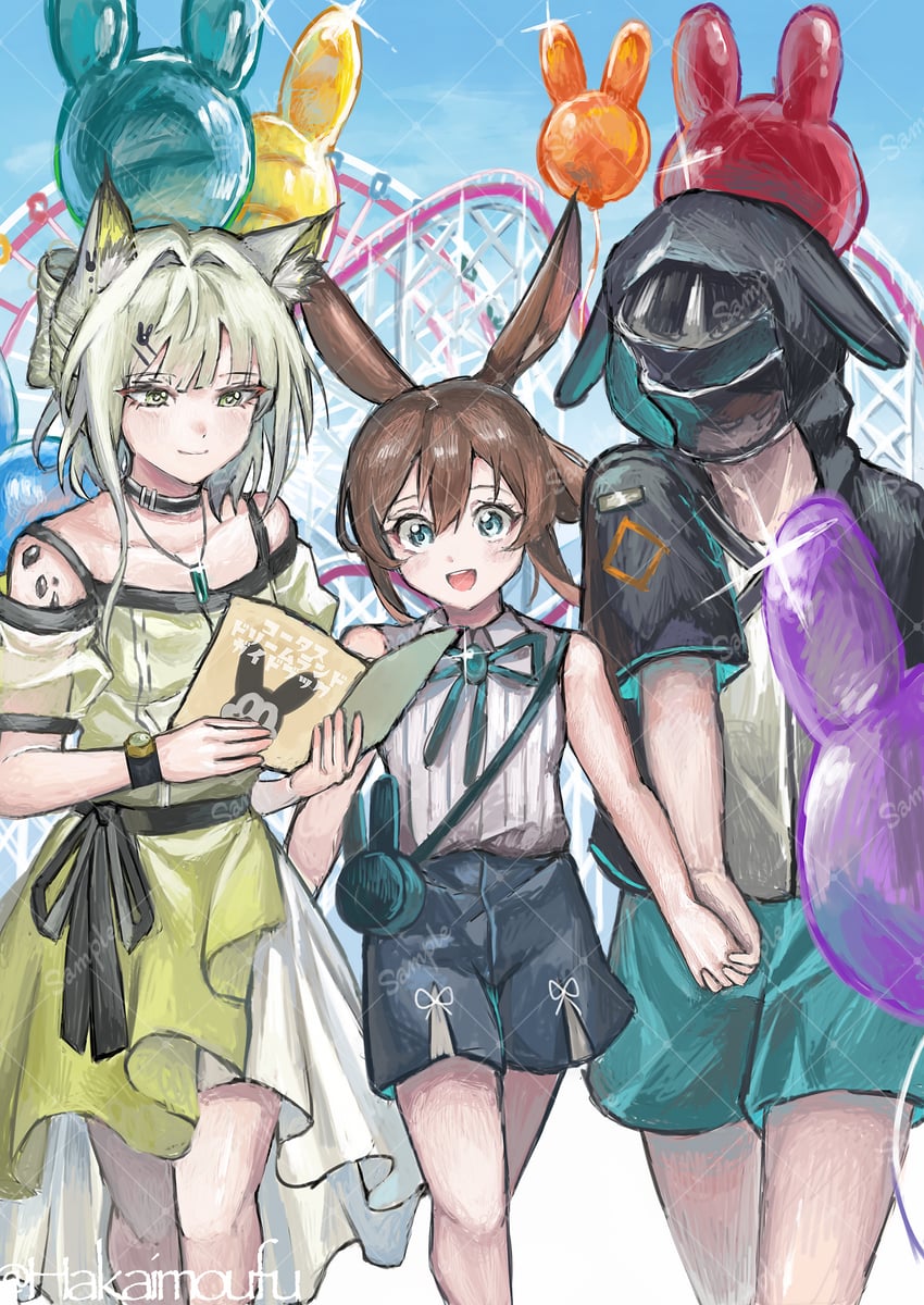 doctor, amiya, and kal'tsit (arknights) drawn by hakaimoufu