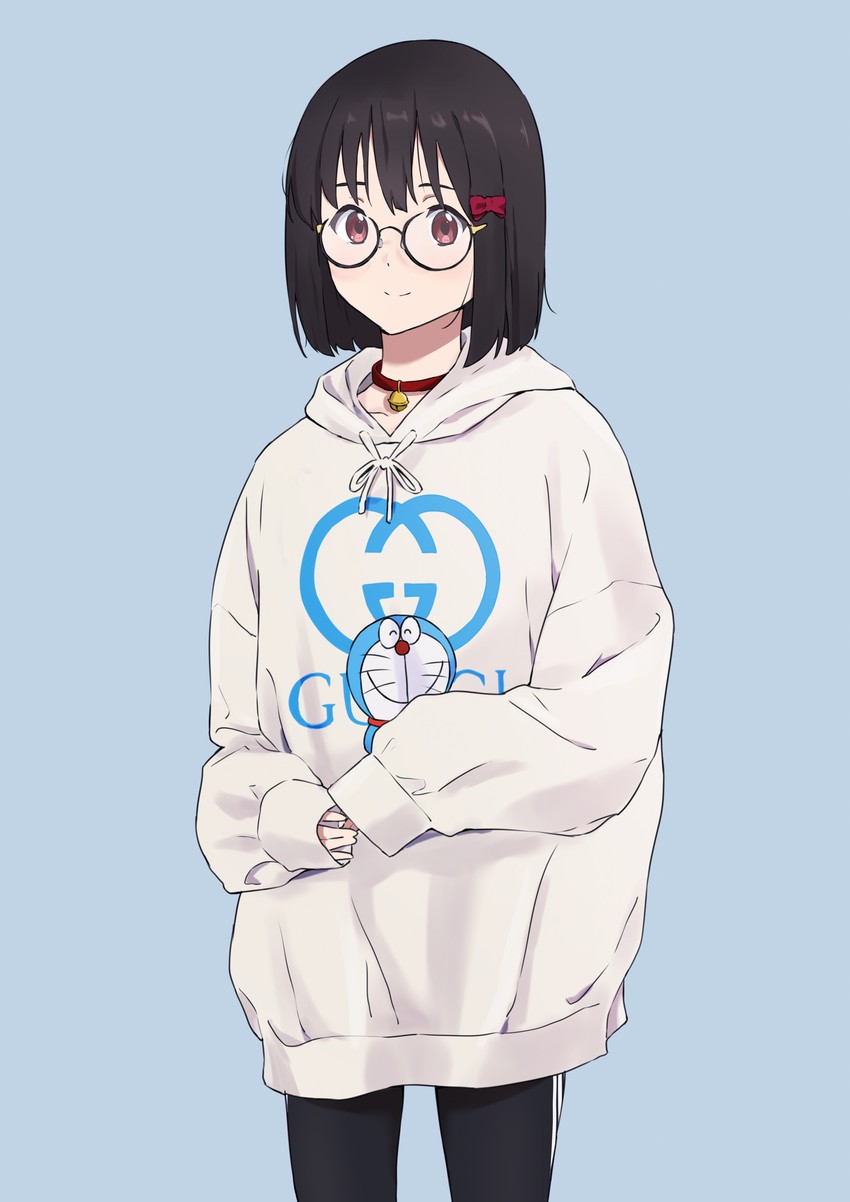 doraemon and hisaishi kanade (hibike! euphonium and 2 more) drawn by sakurayama_(59_sakurayama)