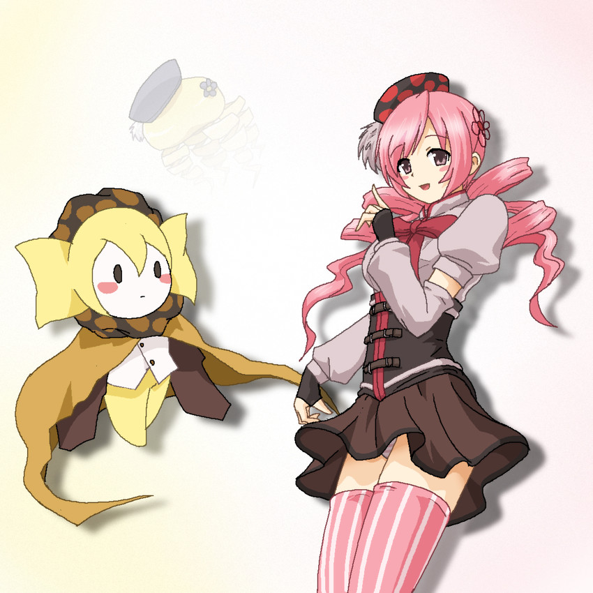 tomoe mami and charlotte (mahou shoujo madoka magica) drawn by hayashiya_zankurou