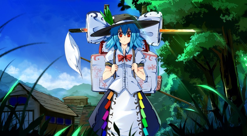 hinanawi tenshi (touhou and 1 more) drawn by baisi_shaonian