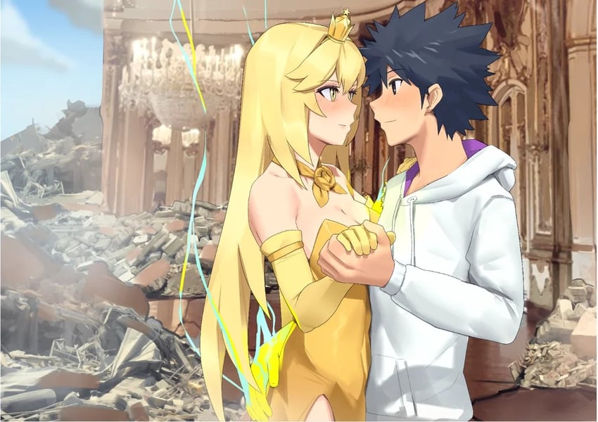 shokuhou misaki and kamijou touma (toaru majutsu no index and 1 more) drawn by thethorgrim