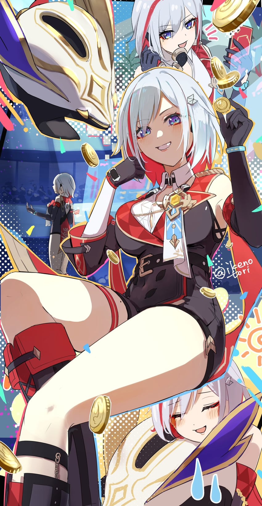 topaz, trotter, and numby (honkai and 1 more) drawn by ikenotori