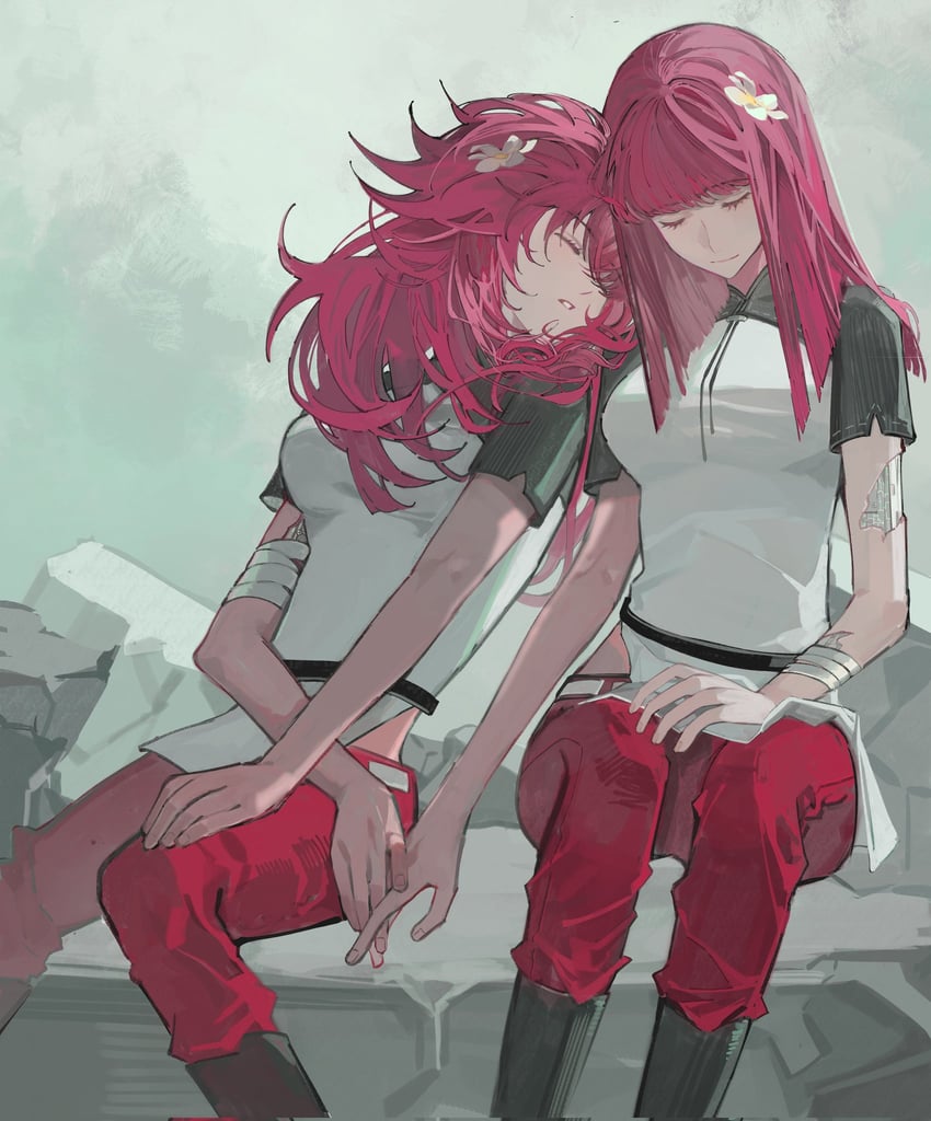devola and popola (nier and 1 more) drawn by 1mayusibayu