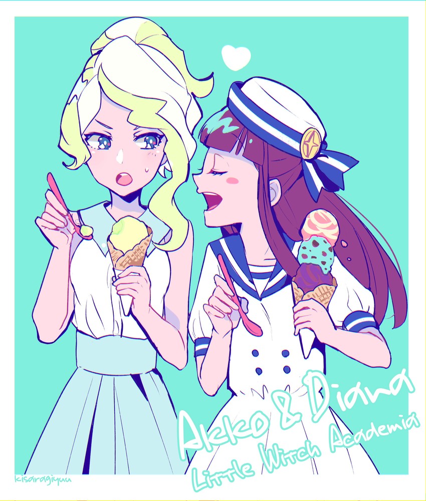 kagari atsuko and diana cavendish (little witch academia) drawn by kisaragi_yuu_(fallen_sky)