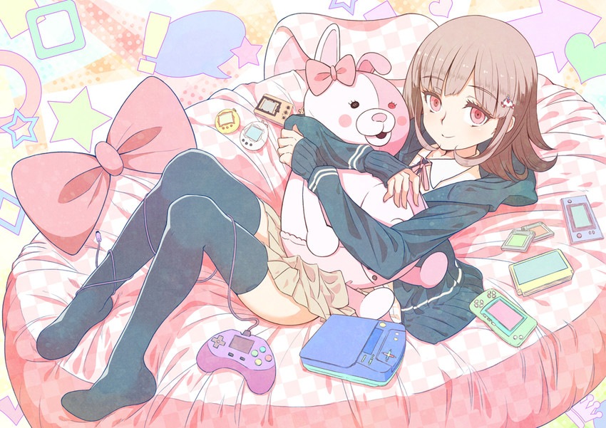 nanami chiaki and monomi (danganronpa and 2 more) drawn by furai