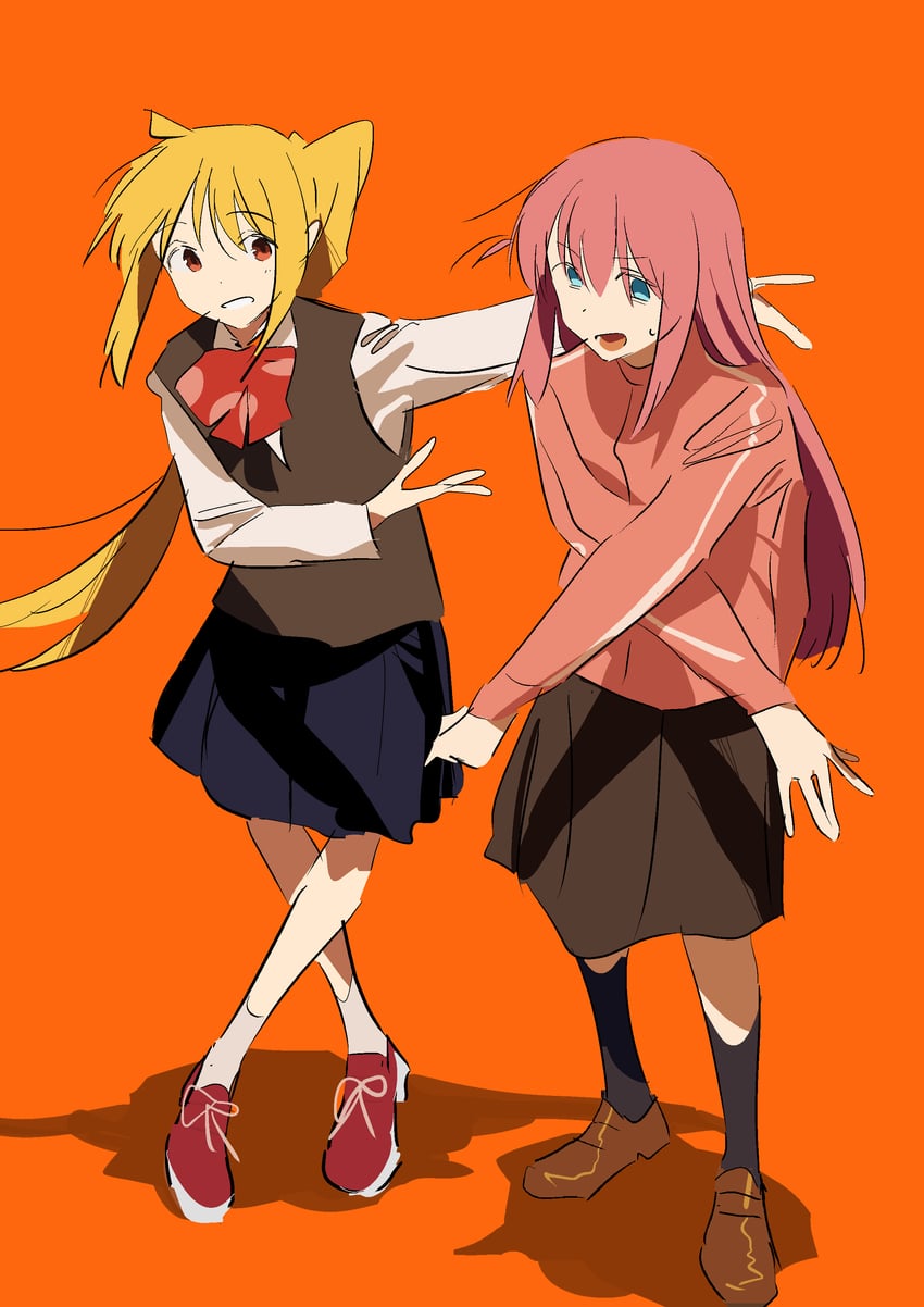 gotoh hitori and ijichi nijika (bocchi the rock!) drawn by kerorira