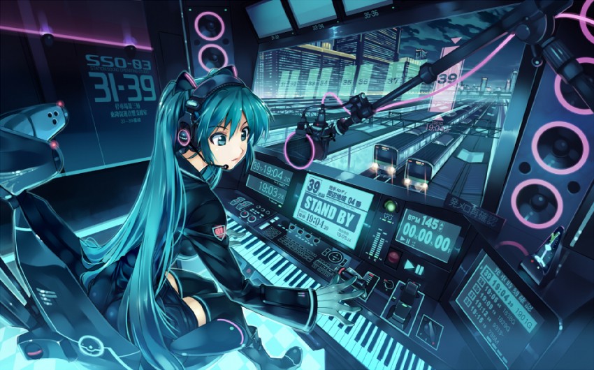 hatsune miku (vocaloid and 2 more) drawn by vania600
