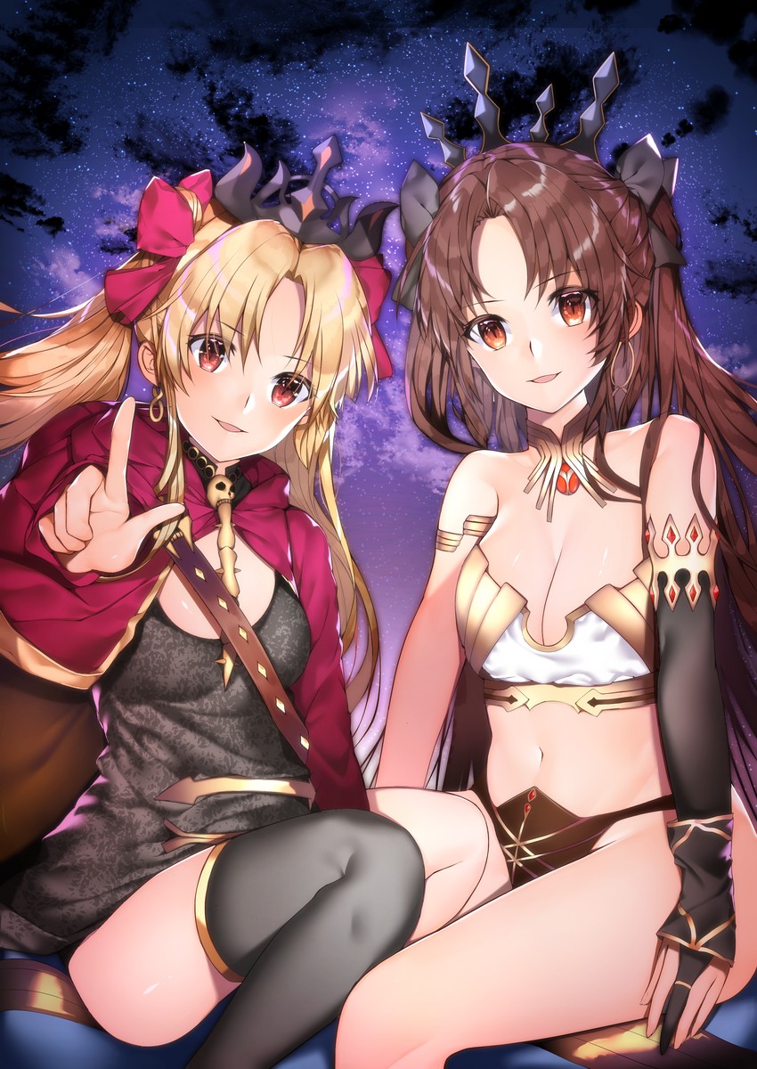 ereshkigal and ishtar (fate and 1 more) drawn by mairudo_(mildcoffee1117)
