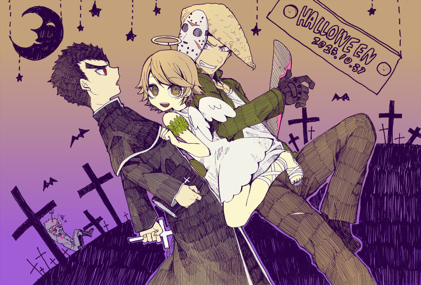 fujisaki chihiro, ishimaru kiyotaka, owada mondo, and kuwata leon (danganronpa and 1 more) drawn by kamome_(suihei_san)